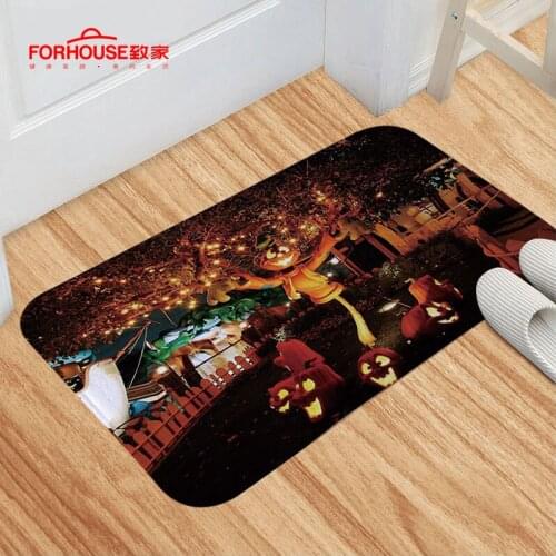Anti Slip Floor Carpets Creative Cat Halloween Animals Print Bathroom Kitchen Entrance Rugs Home Decoration Mats