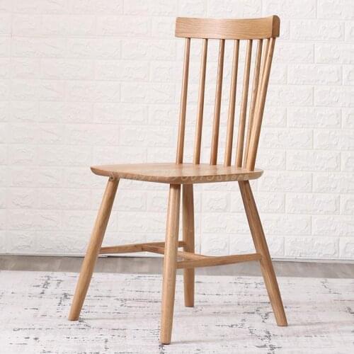 Nordic Solid Wood Dining Chair Modern Minimalist Small Apartment Dining Stool Japanese Square Stool Log Dining Chair