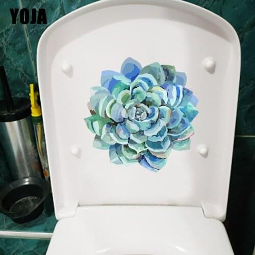 YOJA 22.3*22.5CM Cartoon Oil Painting Plant Fleshy Home Bathroom Toilet Sticker Wall Decor T1-0941