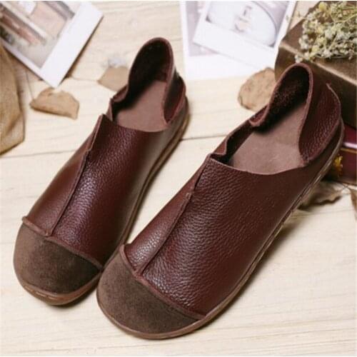 Women Casual Shoes Spring Genuine Leather single Xiesen female cotton lazy shoes Retro shoes