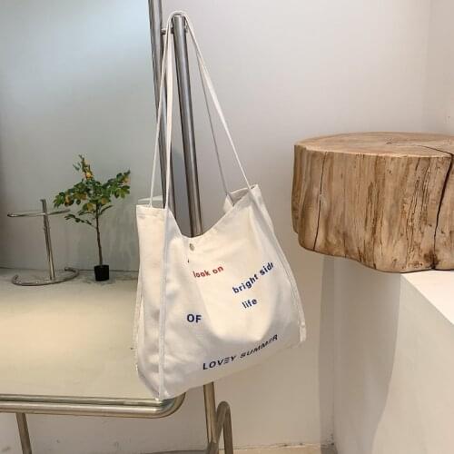 Women Bags 2021 Simple Handbag Designer Shoulder Bags Large Capacity Casual Tote Canvas Handbag for Girls Fashion Letter Totes