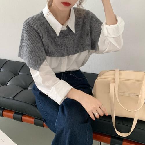 Woman Sweaters Pullover Round Neck Shawl Regular Hem Autumn Pullover Sweater Femme Chandails