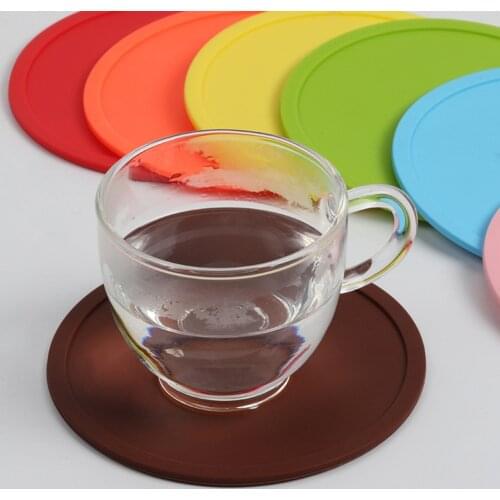 13 Colors Round Coaster Silicone Cup Pad Non-slip Waterproof Insulation Pad Cup Mat Pad Hot Drink Holder Tableware Placemat