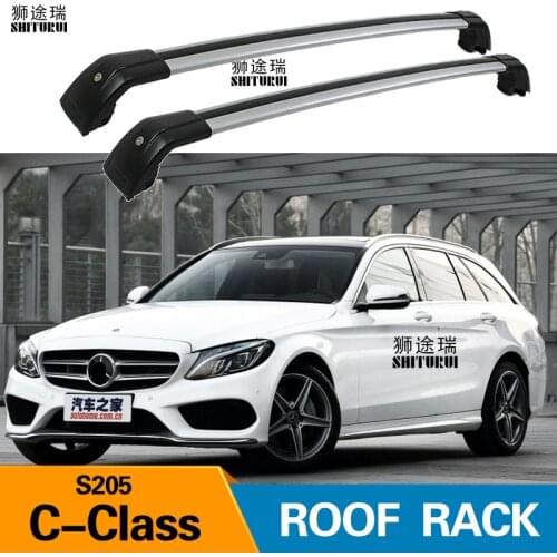 2Pcs Roof bars For MERCEDES benz C-Class (S205), 5-dr Estate, 2015- 2019 Aluminum Alloy Side Bars Cross Rails Roof Rack Luggage
