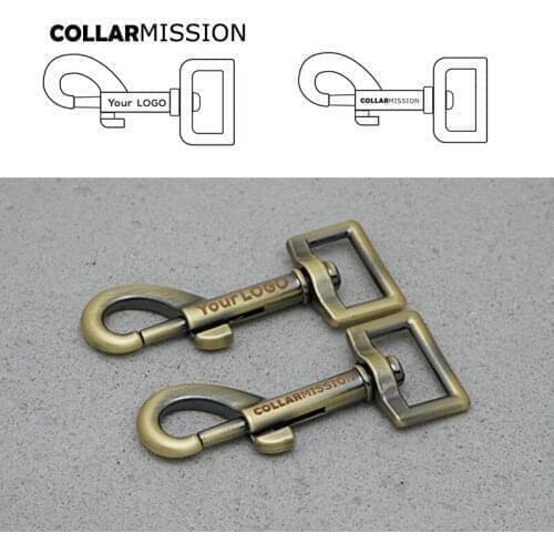 20psc/lot 20mm engraving bronze metal non-welded hook buckle for pet dog collar dog leash connection accessories PK20QT