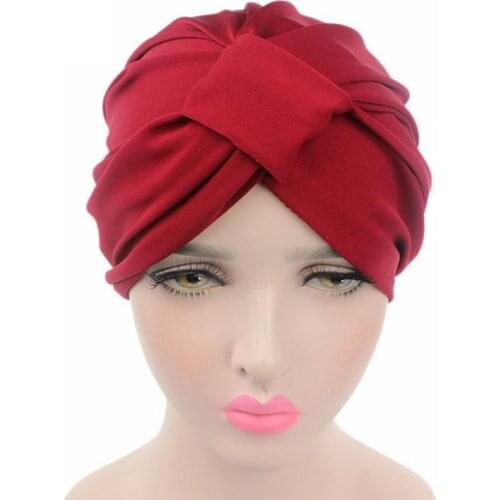 360pcs/lot new solid color elastic Turban Head Wrap Band Sleep Hat Chemo Bandana Pleated Indian/Turban india hat