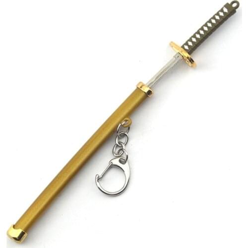 Sword Keychains Japanese Knife Sword Weapon Keyring Metal Model Keychain Gift Action Figure Arts Keychain (Sword) U90F