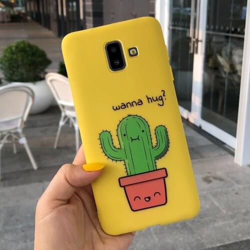 For Samsung Galaxy J6 Plus 2018 J610F Case Silicone Candy Color Cactus Cover Case For Samsung J6 2018 J600F J6Plus Soft Cases