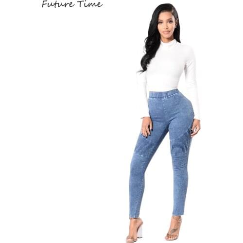 Jeans Women high Waist Hips Solid Color Sexy Pencil Pants Slim Skinny Casual 2020 Spring and Summer C2135