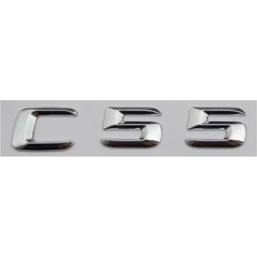 Chrome Shiny Silver ABS Car Trunk Rear Number Letters Words Badge Emblem Decal Sticker for Mercedes Benz C55 AMG