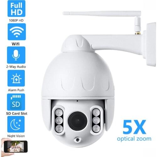 WIFI Camera Outdoor PTZ IP Camera H.264 1080P 5X Zoom Pan Tilt Rotate CCTV Security Camera WIFI 5MP 2MP IR Home Surveilance