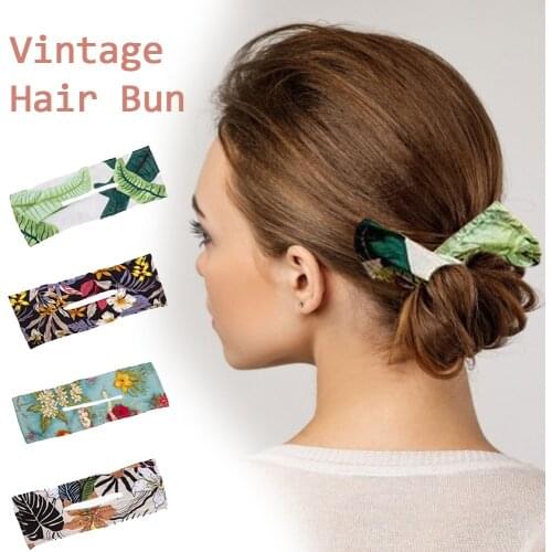 Deft Bun Hair Bands Twist Braider Women Summer Knotted Print Wire Headband Hair Styling Headband Braider Hair Braiding Tool