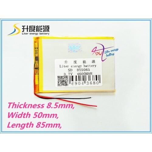 Best battery brand Size 855085 3.7V 4600mah tablet battery with Protection Board For Tablet PCs PDA Digital Products Fr