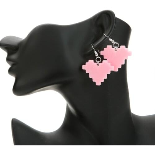 1Pair Cute Heart Drop Earrings Resin Craft for Women Birthday Gifts Jewelry