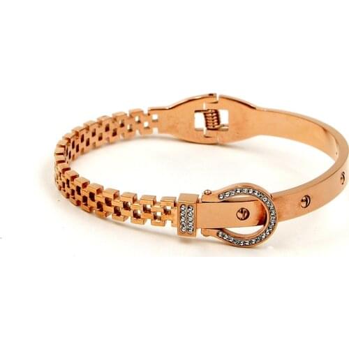 Fashion imitation strap small rivets with rhinestone belt buckle bracelet Womens Super Flash mud diamond bracelet jewelry