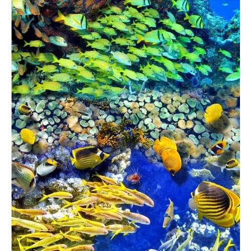 Stereoscopic floor wallpaper Underwater World wallpaper for bedroom walls 3d flooring waterproof self adhesive wallpaper