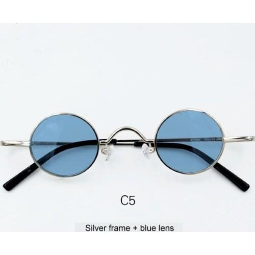 Vintage silver small round frame myopia prescription glasses for men and women retro reading glasses UV400 polarized sunglasses