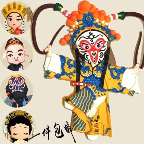 Wholesale 5PCS Chinese style Classic handmade rubber Peking Opera Facebook Fridge Magnet Magnetic Good luck Home Decor