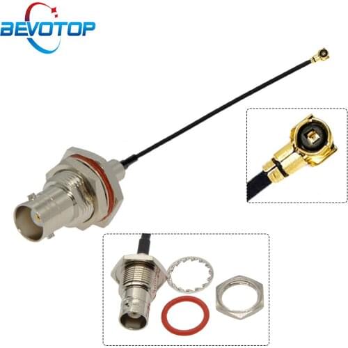 U.FL IPX IPEX4 MHF4 Female to Waterproof BNC Female Bulkhead Pigtail RF1.13 Cable Mini PCI WIFI WLAN Antenna Extension Jumper