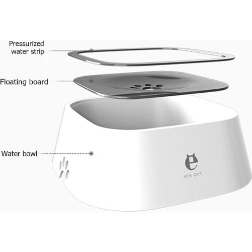 Dog Drinking Water Bowl 1.5L Floating Non-Wetting Mouth Cat Bowl Without Spill Drinking Water Dispenser ABS Plastic Dog Bowl