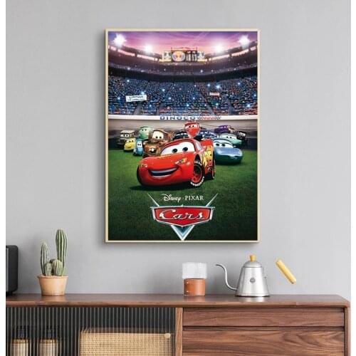 Disney Animation Canvas Painting Car McQueen Posters and Prints Wall Pictures for Kids Room Home Wall Art Decoration Cuadros