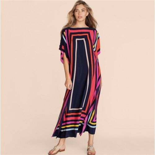 Beach Cover up Tunics for Beach Print Long Kaftan Bikini Cover up Robe de Plage Sarong Beach Wrap Swimsuit coverup Q1296