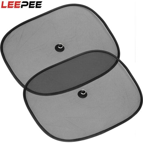 LEEPEE 2Pcs/Set UV Mesh Sun Shades Car Curtains Sucker Sunshade Blocker For Front Side and Rear Window Car-styling 44*36cm