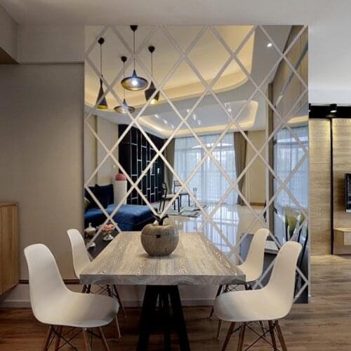Modern Fashion DIY 3D Stickers Mirror Sticker Home Living Room Decoration Alloy Acrylic Mirror Luxury