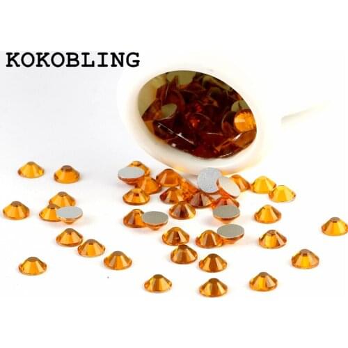 Ss3 -ss30 Flat Back AAAAA Crystal Topaz ( 3d Nail Art decorations ) Non Hot Fix Glue on rhinestones for nails diy