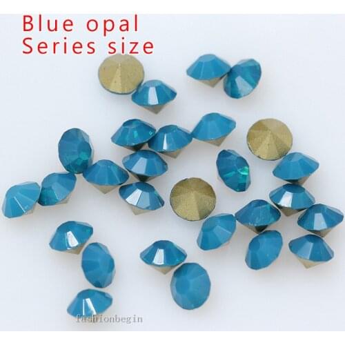 Ss4-ss30 blue opal pointed back crystal rhinestone jewels Nail Art Gem Hairclip shoes bags necklace earrings design stone bead