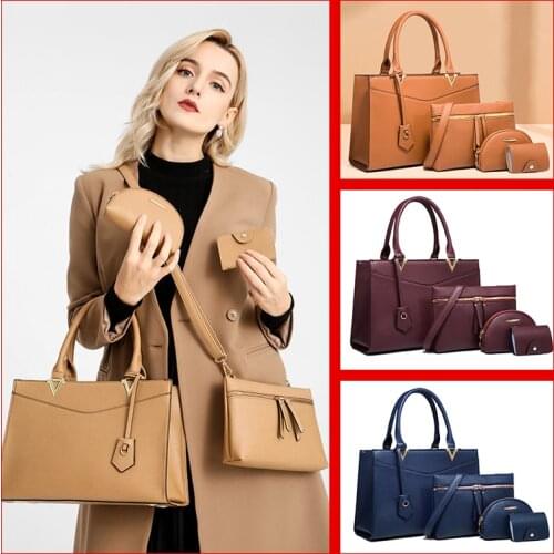 Handbags For Women Shoulder Bag 4 PCS Messenger Hand Bag Wallet Ladies Designer Luxury 2021 PU Leather
