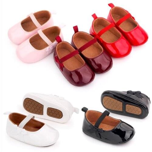 New Spring Baby PU Shoes Fashion Solid Newborn Crib Shoes First Walkers Antislip Infants Girls Princess Shoes