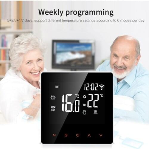 3A/16A WiFi Smart Thermostat Digital Temperature Controller Tuya APP Control LCD Display Touch Screen For Electric Floor Heating