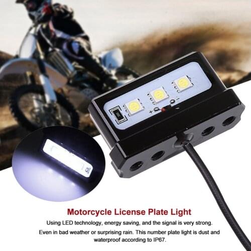 Waterproof Safety Rear Motorcycle Universal Quad Scooter Easy Install Riding Mini Tail Number Plate Light Styling Aluminum Alloy