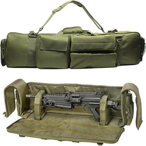 Military Rifle Gun Bag Backpack For M249 M4A1 M16 AR15 Airsoft Rifle Double Bag Gun Sling Strap Hunting Shooting Carrying Bag