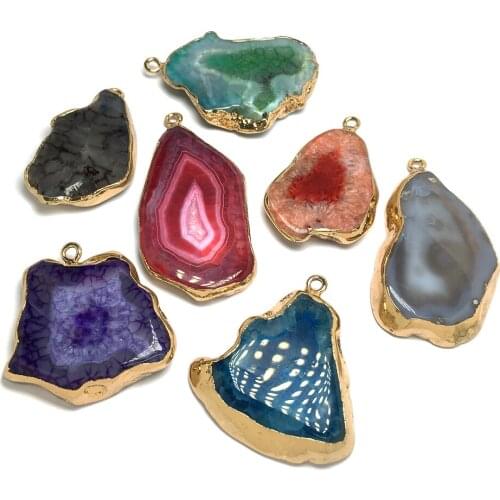 High Quality Natural Stone Agates Quartz Pendants Irregular Crystal Pendant Charms For Jewelry Making DIY Necklace Accessories
