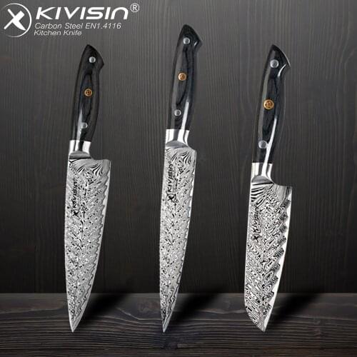 New Japanese Kitchen Knives 7" 8" inch High Carbon Steel Damascus Pattern Meat Vegetable Sharp Cleaver Knives for Cooking