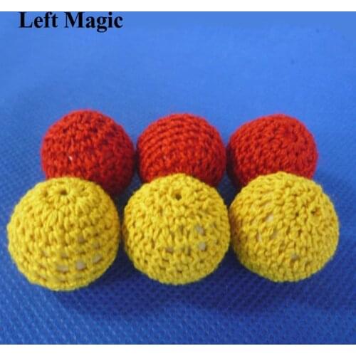 2pcs Crochet Ball (Red/yellow Available, Dia 2.1cm) Magic Tricks Accessory for Cup & Balls /Chop Cup Classic toys