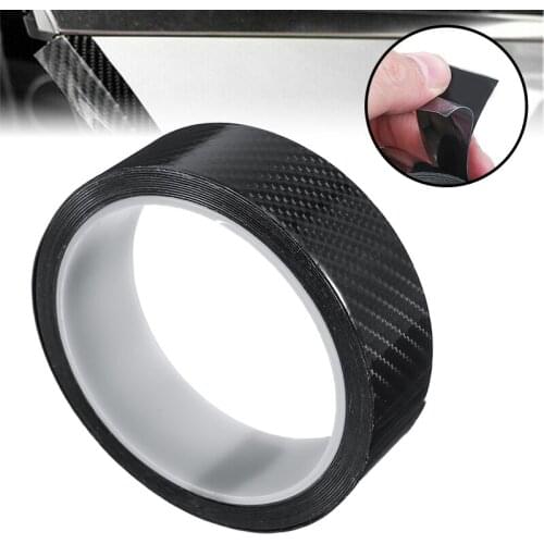 1pc 3cm x 3m Carbon Fiber Style Car Sticker Door Sill Scuff Anti Scratch Protection Tape Film Accessories Parts