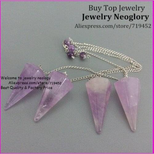 10PCS Druzy crystal Pendulum Crystal Quartz Pendant with Chain Powerful Healing Point Chakra Reiki Pendant Pendulum for Dowsing