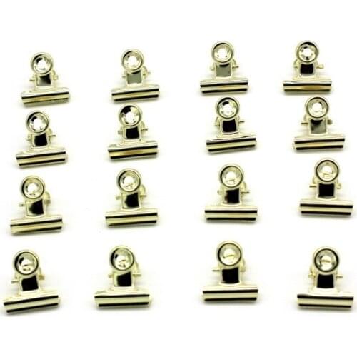 10 PCS Affordable Golden Tone Metal Office Paper Document Binder Clips 22mm