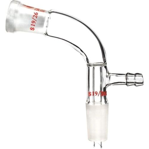 19/26,Glass Vacuum Take-off Adapter,105 Bend,Ground Joint,Lab Take Off