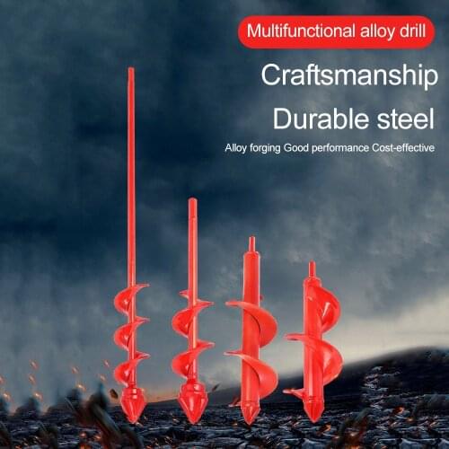 4 Sizes Garden Auger Drill Bit Tool Spiral Hole Digger Ground Drill Earth Drill for Seed Planting Gardening Fence Flower Planter