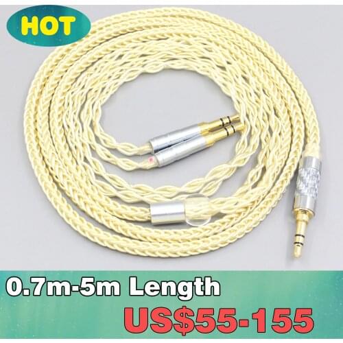 8 Core Gold Plated Palladium Silver OCC Cable For Onkyo A800 Philips Fidelio X3 Headphone 3.5mm Pin LN007634