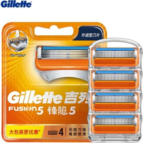 Shaver Gillette Fusion Power Razor Blade Professional Mens Hair Face Shaving Replacement Comfortable 5-layer Blades Head