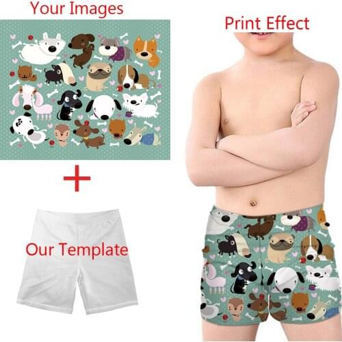 Doginthehole 3D Customize Design Boys Summer Swimming Trunks Kids Quick Dry Beachwear Swimsuits Breathable Children Swimwear
