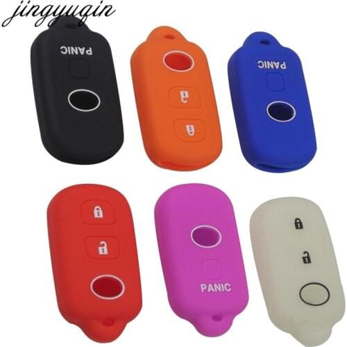 Jingyuqin 30pcs/lot 2 Fob Skin Silicone Key Cover Holder Protector Keyless Remote for Toyota 4Runner Camry Fob Case Holder