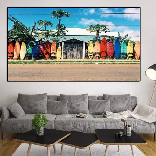 Surfboard Canvas Painting Northern Europe Seascape Posters and Prints Modern Wall Art Pictures for Living Room Home Decoration