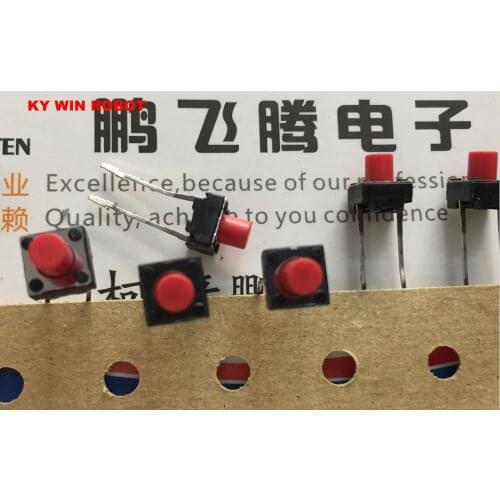 20pcs/lot Japan ALPS SKHVBMD010 Square Button Tact Switch 6 * 6 * 7 Micro Switch DIP-2 pins Red Jog Reset Button