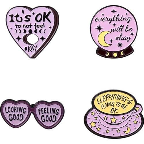 Fashion Heart-Shaped Hollow Enamel Pin Custom Cup Shape Cute Sweet Brooch Backpack Denim Badge Jewelry Out All-Match Gift